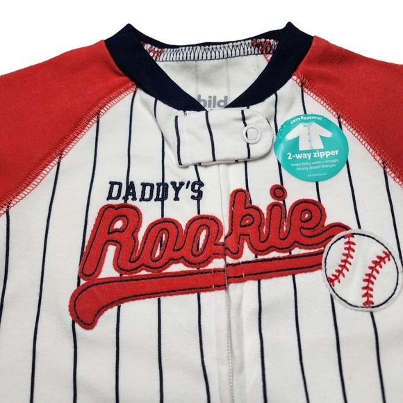 Child Of Mine By Carters Baseball Onsie Sz 0-3 Months NWT - Picture 2 of 4